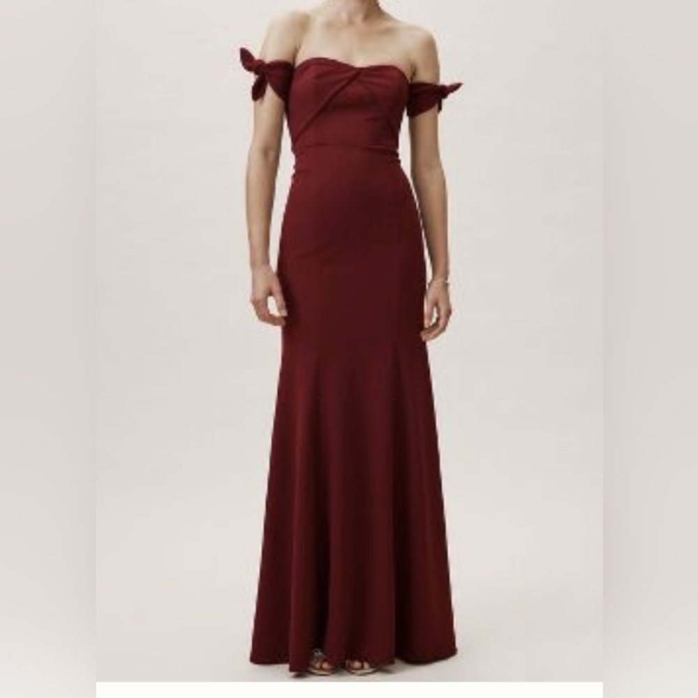 NWT BHLDN Watters Strapless Delilah Bordeaux Red Gown Without Arm Straps/ Size 0